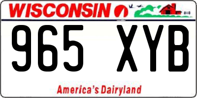 WI license plate 965XYB