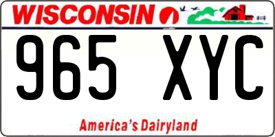 WI license plate 965XYC