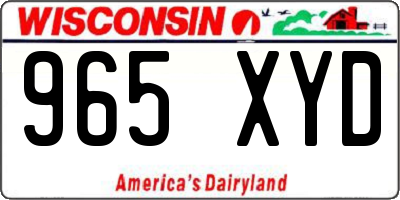 WI license plate 965XYD