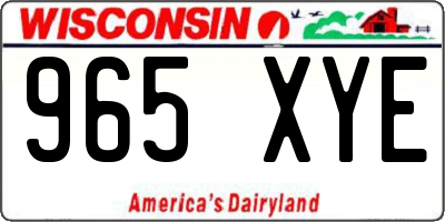 WI license plate 965XYE