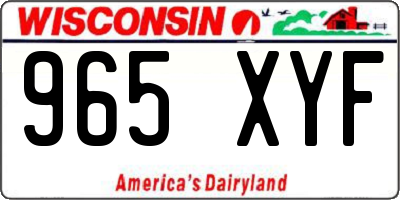 WI license plate 965XYF