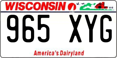 WI license plate 965XYG