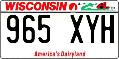 WI license plate 965XYH