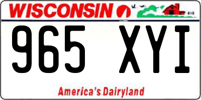 WI license plate 965XYI