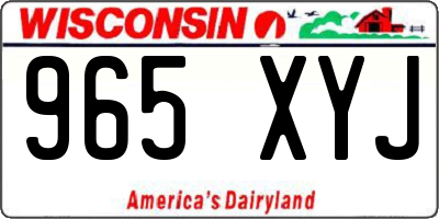 WI license plate 965XYJ