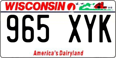 WI license plate 965XYK