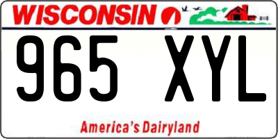 WI license plate 965XYL