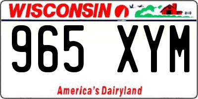 WI license plate 965XYM