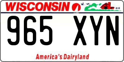 WI license plate 965XYN