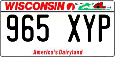WI license plate 965XYP