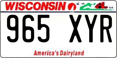 WI license plate 965XYR