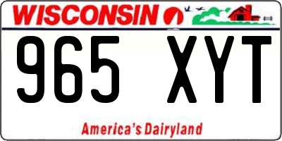 WI license plate 965XYT