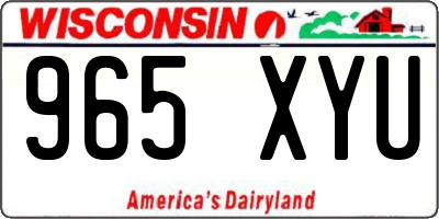 WI license plate 965XYU