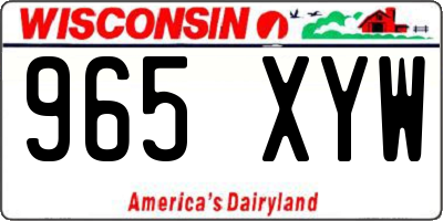 WI license plate 965XYW