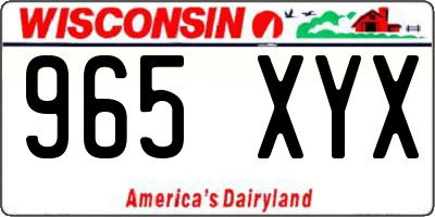 WI license plate 965XYX