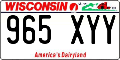 WI license plate 965XYY