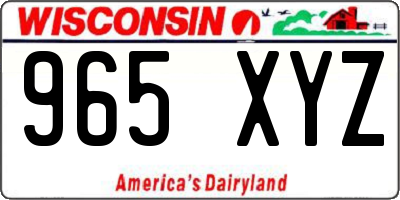 WI license plate 965XYZ