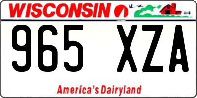 WI license plate 965XZA