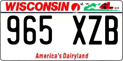 WI license plate 965XZB