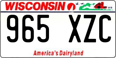 WI license plate 965XZC