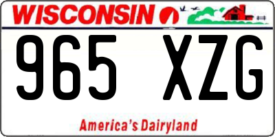 WI license plate 965XZG