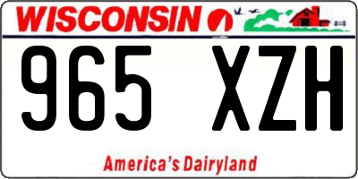 WI license plate 965XZH