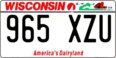 WI license plate 965XZU