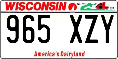 WI license plate 965XZY