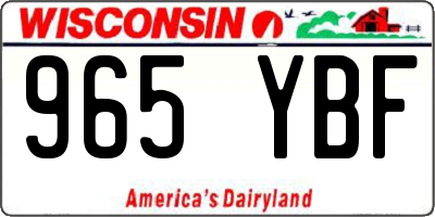 WI license plate 965YBF