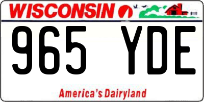 WI license plate 965YDE