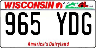 WI license plate 965YDG