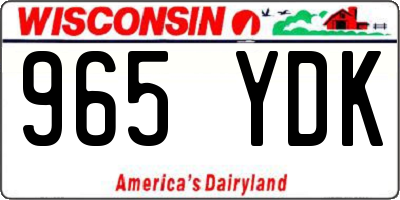 WI license plate 965YDK