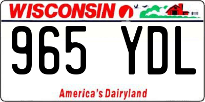 WI license plate 965YDL