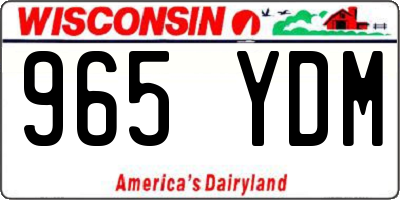 WI license plate 965YDM