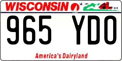 WI license plate 965YDO