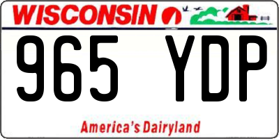 WI license plate 965YDP