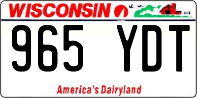 WI license plate 965YDT