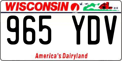 WI license plate 965YDV