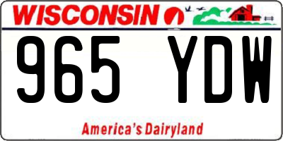 WI license plate 965YDW