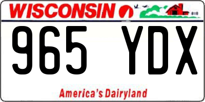 WI license plate 965YDX