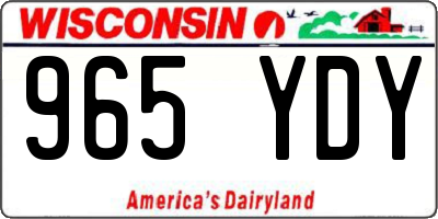 WI license plate 965YDY