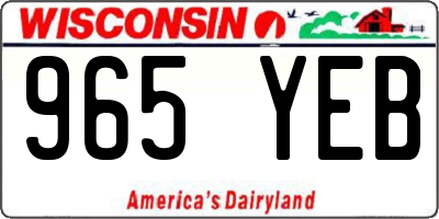 WI license plate 965YEB