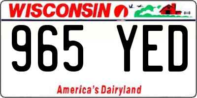 WI license plate 965YED