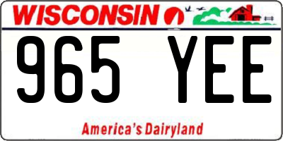 WI license plate 965YEE