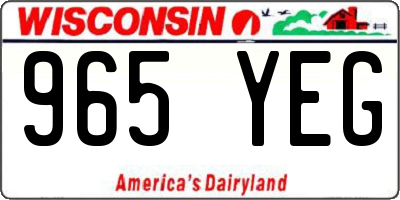 WI license plate 965YEG