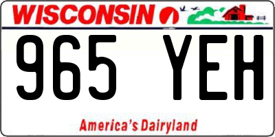 WI license plate 965YEH