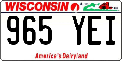 WI license plate 965YEI