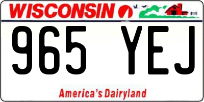 WI license plate 965YEJ