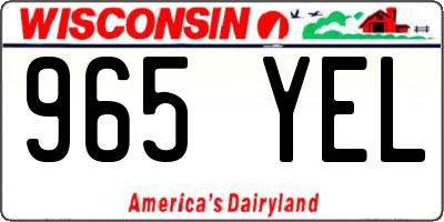 WI license plate 965YEL