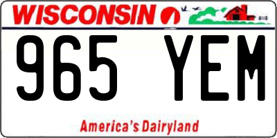 WI license plate 965YEM